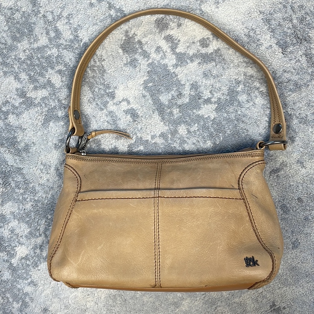 SOLD The Sak Scotch Iris Tan Beige Leather Hobo Shoulder Bag Minimalist Casual - Picture 3 of 16